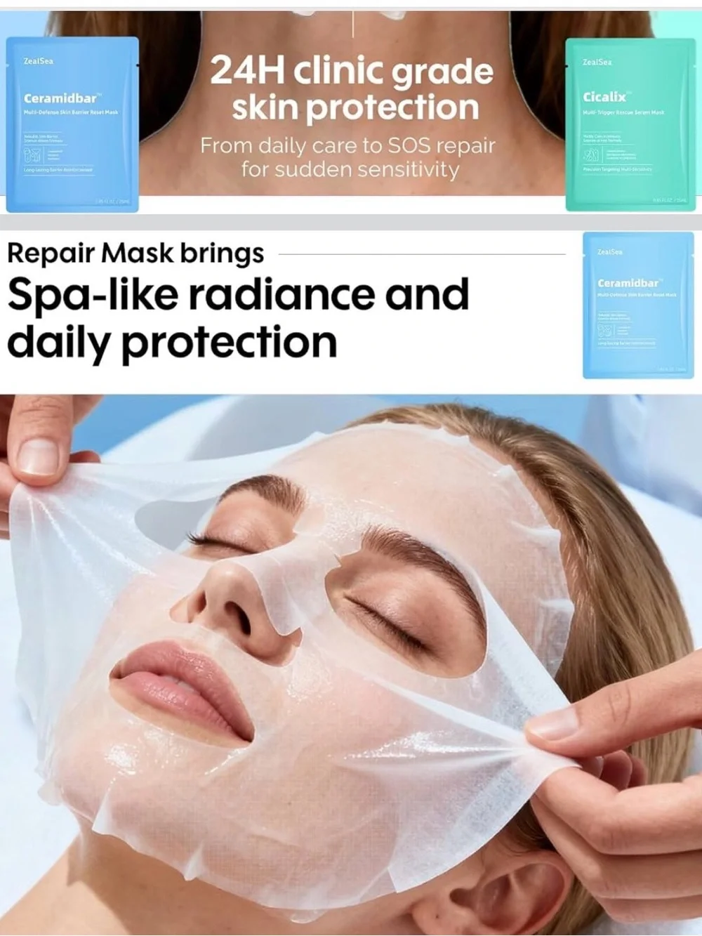 ZealSea Rescue & Repair Mask Duo - Aqua & Sky Blue